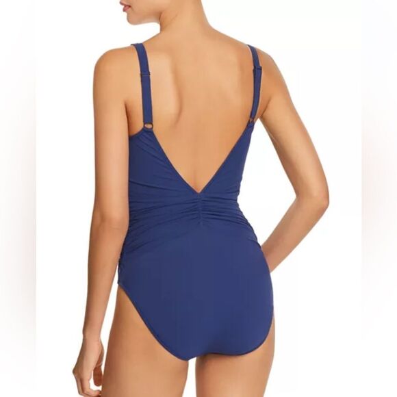 Gottex Blue One Piece Swimsuit with Sweetheart Neckline - Picture 2 of 4